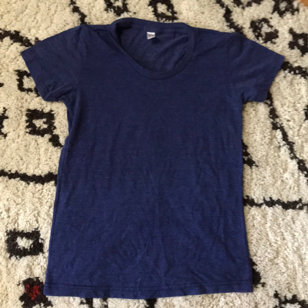 American Apparel S The Track Shirt heather blue